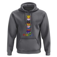 Funny Purride Stacked Cats Pride Hoodie Cute LGBTQ Cat Lover