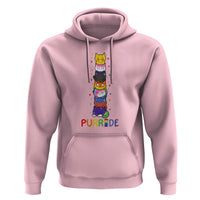 Funny Purride Stacked Cats Pride Hoodie Cute LGBTQ Cat Lover