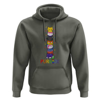 Funny Purride Stacked Cats Pride Hoodie Cute LGBTQ Cat Lover