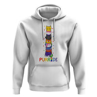 Funny Purride Stacked Cats Pride Hoodie Cute LGBTQ Cat Lover
