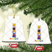 Funny Purride Stacked Cats Pride Ceramic Ornament Cute LGBTQ Cat Lover