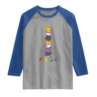 Funny Purride Stacked Cats Pride Raglan Shirt Cute LGBTQ Cat Lover