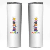 Funny Purride Stacked Cats Pride Skinny Tumbler Cute LGBTQ Cat Lover