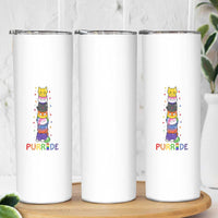 Funny Purride Stacked Cats Pride Skinny Tumbler Cute LGBTQ Cat Lover