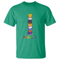 Funny Purride Stacked Cats Pride T Shirt Cute LGBTQ Cat Lover