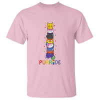 Funny Purride Stacked Cats Pride T Shirt Cute LGBTQ Cat Lover