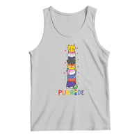 Funny Purride Stacked Cats Pride Tank Top Cute LGBTQ Cat Lover