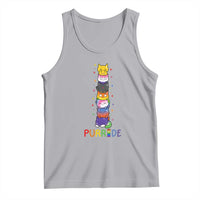 Funny Purride Stacked Cats Pride Tank Top Cute LGBTQ Cat Lover