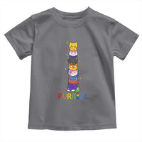 Funny Purride Stacked Cats Pride Toddler T Shirt Cute LGBTQ Cat Lover