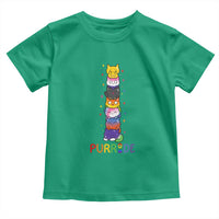 Funny Purride Stacked Cats Pride Toddler T Shirt Cute LGBTQ Cat Lover