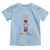 Funny Purride Stacked Cats Pride Toddler T Shirt Cute LGBTQ Cat Lover