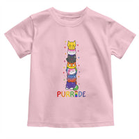 Funny Purride Stacked Cats Pride Toddler T Shirt Cute LGBTQ Cat Lover