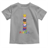 Funny Purride Stacked Cats Pride Toddler T Shirt Cute LGBTQ Cat Lover