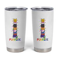 Funny Purride Stacked Cats Pride Tumbler Cup Cute LGBTQ Cat Lover
