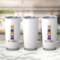Funny Purride Stacked Cats Pride Tumbler Cup Cute LGBTQ Cat Lover