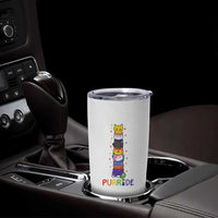 Funny Purride Stacked Cats Pride Tumbler Cup Cute LGBTQ Cat Lover