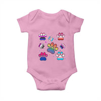 Funny Rainbow Paw Print Pride Baby Onesie LGBTQ Pet Lover