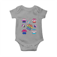 Funny Rainbow Paw Print Pride Baby Onesie LGBTQ Pet Lover