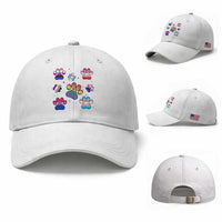Funny Rainbow Paw Print Pride Baseball Cap LGBTQ Pet Lover