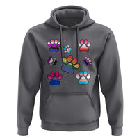 Funny Rainbow Paw Print Pride Hoodie LGBTQ Pet Lover