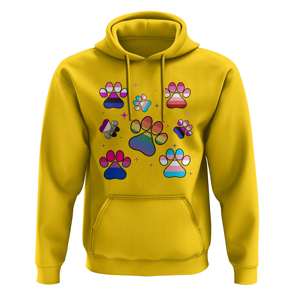 Funny Rainbow Paw Print Pride Hoodie LGBTQ Pet Lover