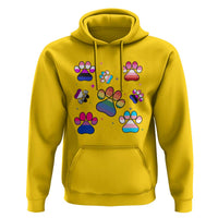 Funny Rainbow Paw Print Pride Hoodie LGBTQ Pet Lover