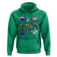 Funny Rainbow Paw Print Pride Hoodie LGBTQ Pet Lover