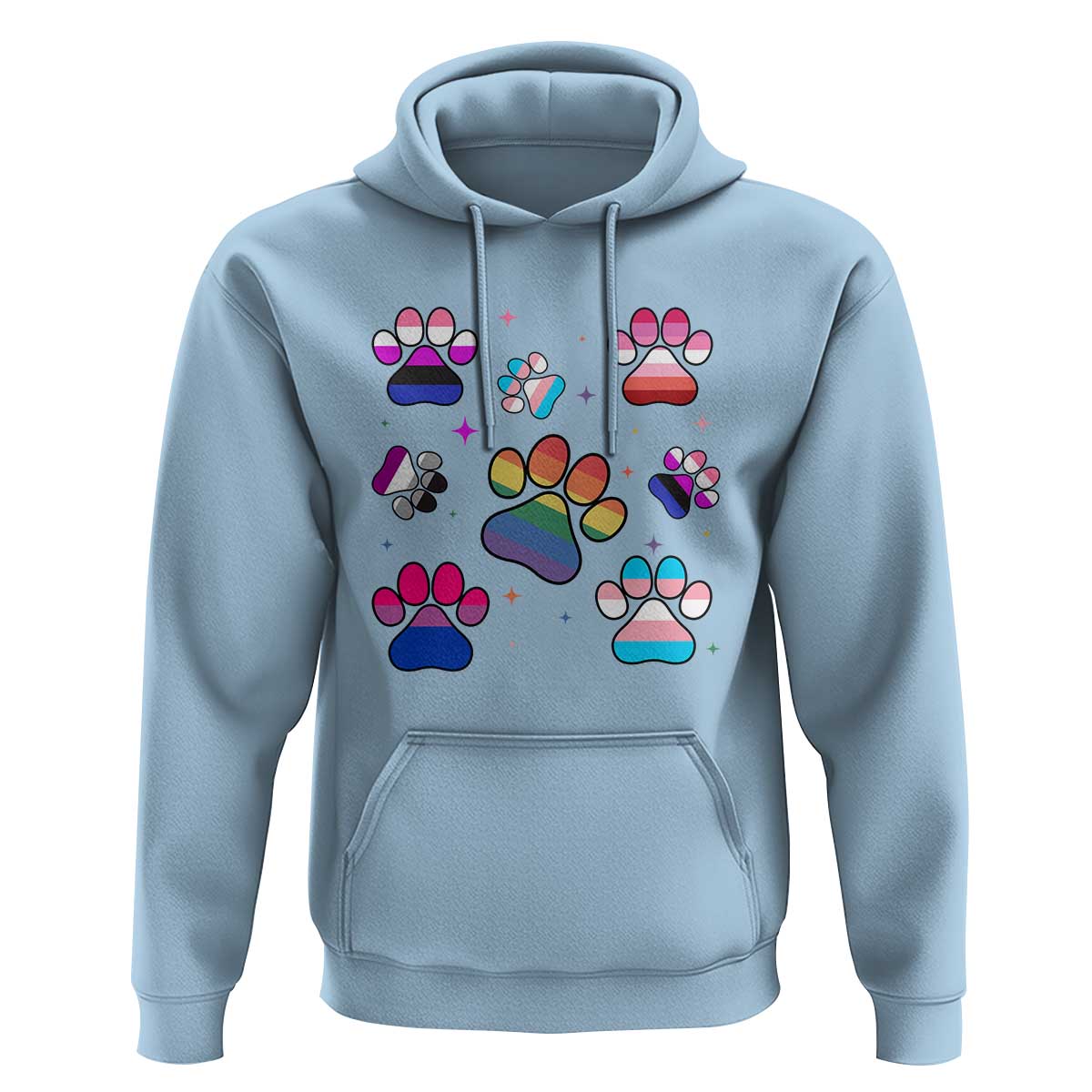 Funny Rainbow Paw Print Pride Hoodie LGBTQ Pet Lover