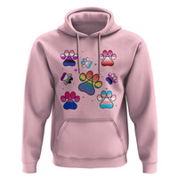 Funny Rainbow Paw Print Pride Hoodie LGBTQ Pet Lover