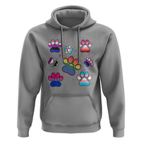 Funny Rainbow Paw Print Pride Hoodie LGBTQ Pet Lover