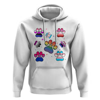 Funny Rainbow Paw Print Pride Hoodie LGBTQ Pet Lover