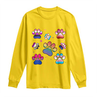 Funny Rainbow Paw Print Pride Long Sleeve Shirt LGBTQ Pet Lover
