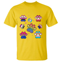 Funny Rainbow Paw Print Pride T Shirt LGBTQ Pet Lover