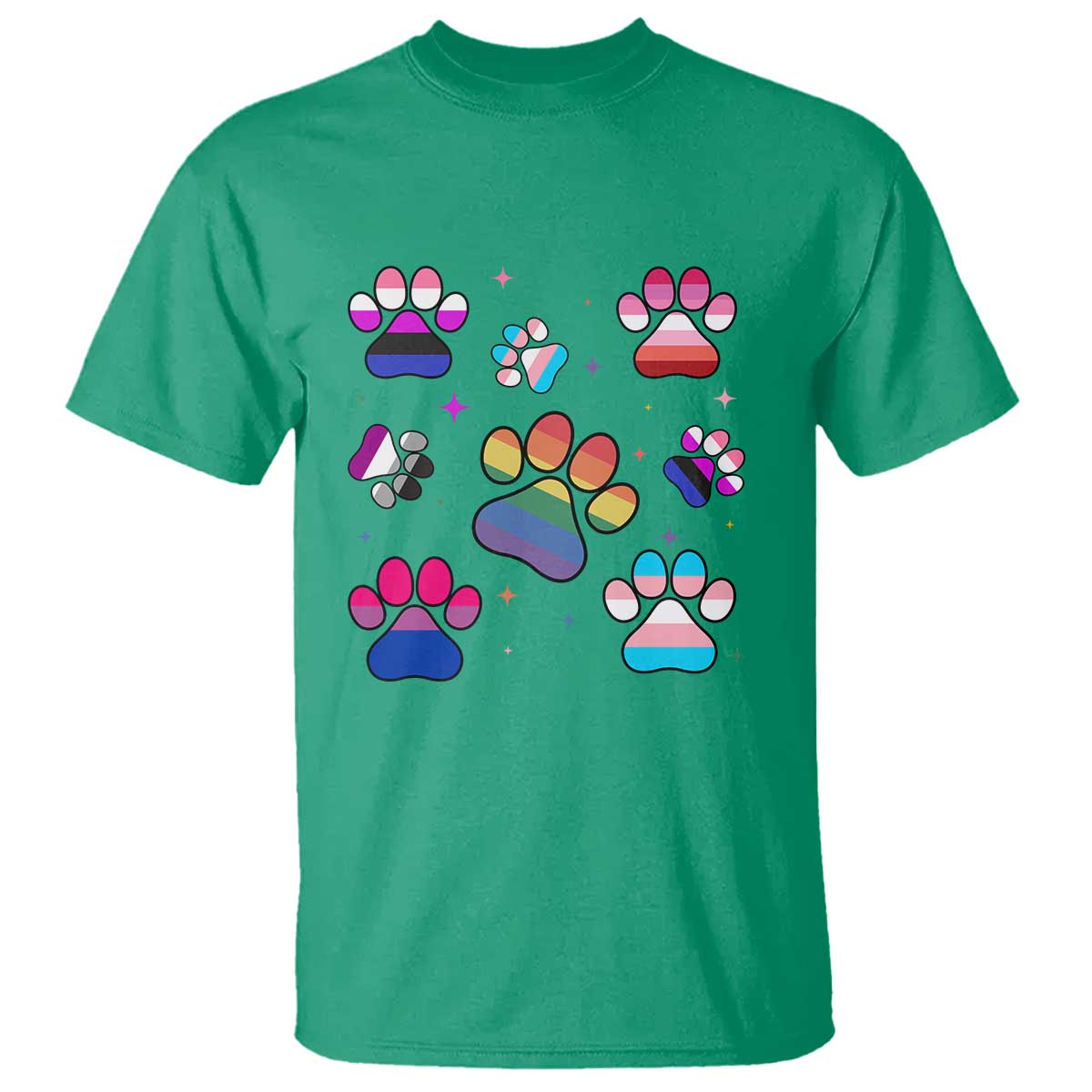 Funny Rainbow Paw Print Pride T Shirt LGBTQ Pet Lover