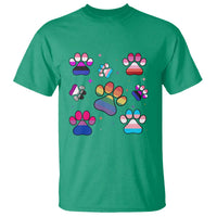 Funny Rainbow Paw Print Pride T Shirt LGBTQ Pet Lover