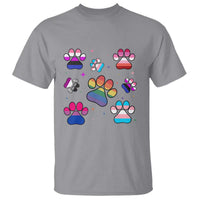 Funny Rainbow Paw Print Pride T Shirt LGBTQ Pet Lover
