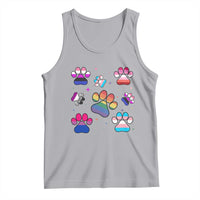 Funny Rainbow Paw Print Pride Tank Top LGBTQ Pet Lover
