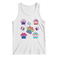 Funny Rainbow Paw Print Pride Tank Top LGBTQ Pet Lover