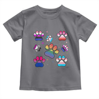 Funny Rainbow Paw Print Pride Toddler T Shirt LGBTQ Pet Lover