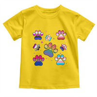 Funny Rainbow Paw Print Pride Toddler T Shirt LGBTQ Pet Lover