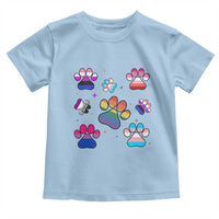Funny Rainbow Paw Print Pride Toddler T Shirt LGBTQ Pet Lover
