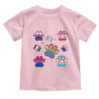Funny Rainbow Paw Print Pride Toddler T Shirt LGBTQ Pet Lover