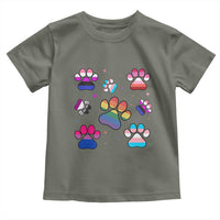 Funny Rainbow Paw Print Pride Toddler T Shirt LGBTQ Pet Lover