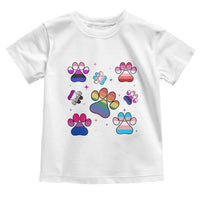 Funny Rainbow Paw Print Pride Toddler T Shirt LGBTQ Pet Lover