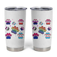 Funny Rainbow Paw Print Pride Tumbler Cup LGBTQ Pet Lover