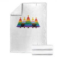 Christmas Rainbow Tree LGBTQ Support Throw Blanket Holiday Pride Gift
