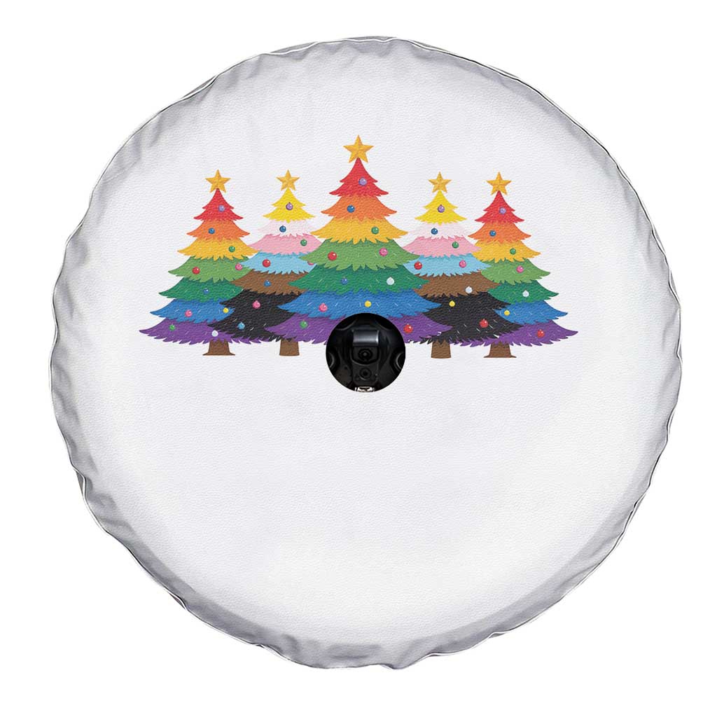 Christmas Rainbow Tree LGBTQ Support Spare Tire Cover Holiday Pride Gift