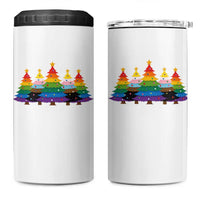 Christmas Rainbow Tree LGBTQ Support 4 in 1 Can Cooler Tumbler Holiday Pride Gift