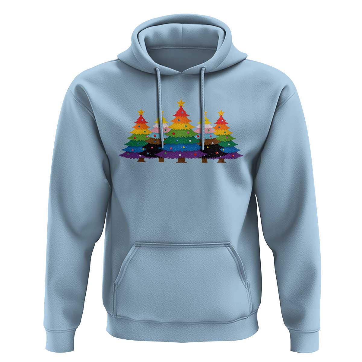 Christmas Rainbow Tree LGBTQ Support Hoodie Holiday Pride Gift