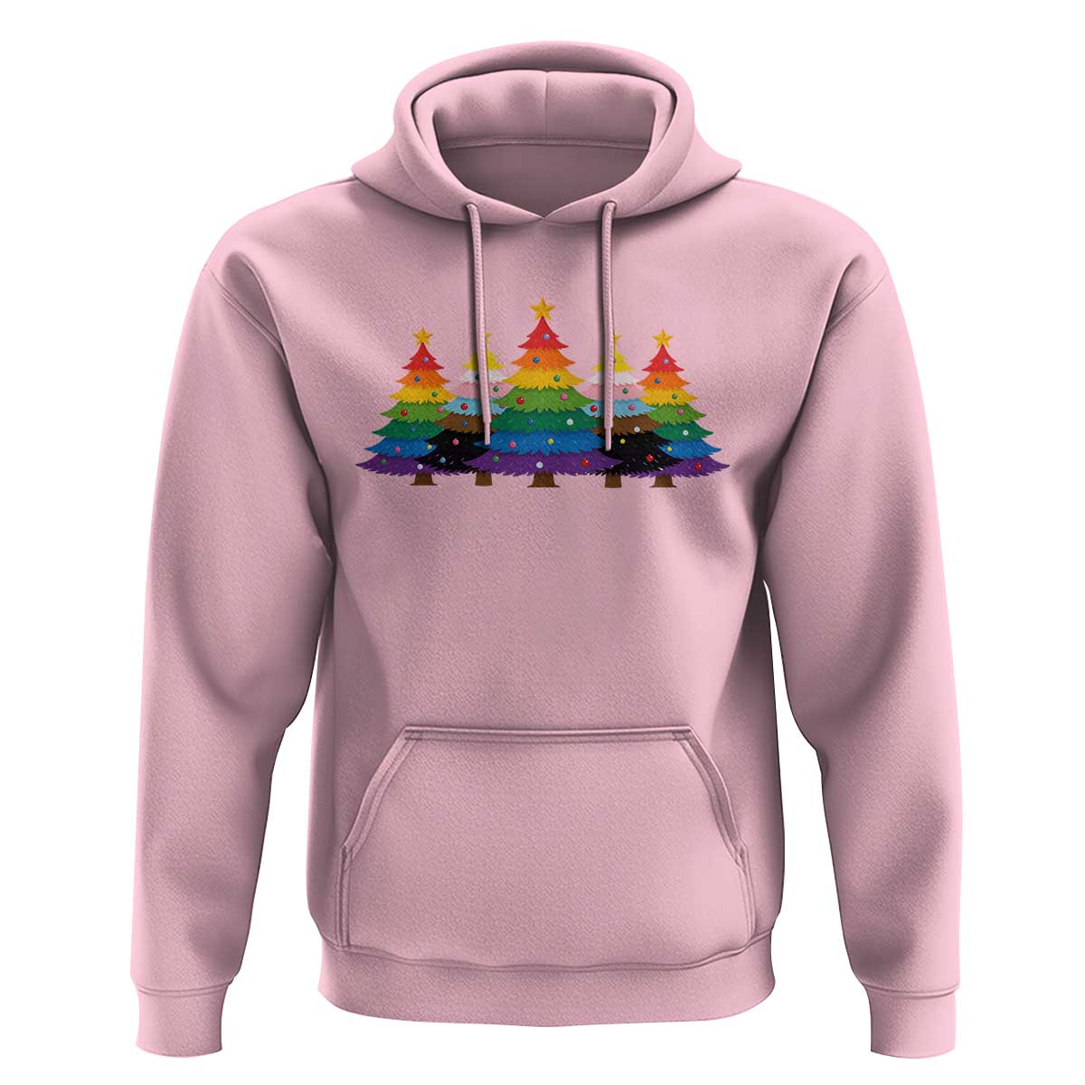 Christmas Rainbow Tree LGBTQ Support Hoodie Holiday Pride Gift